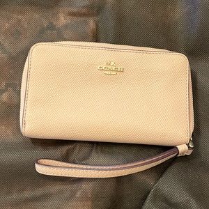 Authentic COACH Wristlet Wallet.  Nude color.